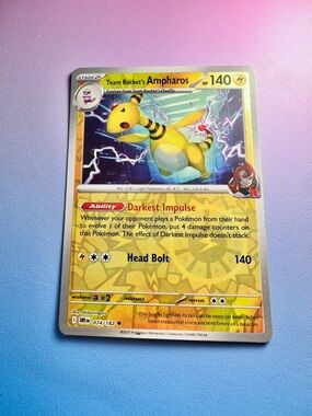 team rocket’s ampharos [reverse] - 074/182 (uncommon) — pokemon: destined rivals